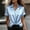 Sky Blue, variant on Only Moment Button Down Tops for Women Short Sleeve V Neck Satin Short Sleeve Collared Tops Loose Casual Tunic Blouses with Pocket Work Blouses for Women Black,S