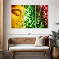 thumbnail image 3 of Elephant Stock Flower And Buddha Wall Art - Horizontal Multi Panel Canvas - Living Room Wall Decor - People Multi Panel - Orange And Green Decor - 50" x 32", 3 of 8