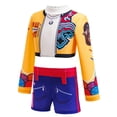 thumbnail image 4 of Pop Idol Halloween Costume, Suit with Orange Blue Long Sleeve Top and Shorts, Cosplay Outfit for Anime Singer Birthday Party, 4 of 7