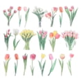 thumbnail image 1 of Calcomanías de Vinilo Transparente de Tulipanes Uxcell, Calcomanías de Flores Claras para Álbum de Recortes, Rosa, 80 Hojas, 1 of 6