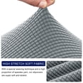 thumbnail image 4 of Subrtex Texture Grid Slipcover Stretch Box Seat Cushion Cover (2 Pcs, Light Gray), 4 of 6