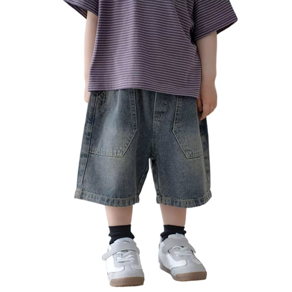 Vividxx Boys Cargo Shorts Summer Casual Denim Shorts For Kids Stylish Comfortable Slacks Toddler To Youth 1-12 Years Solid Color Versatile Bottoms