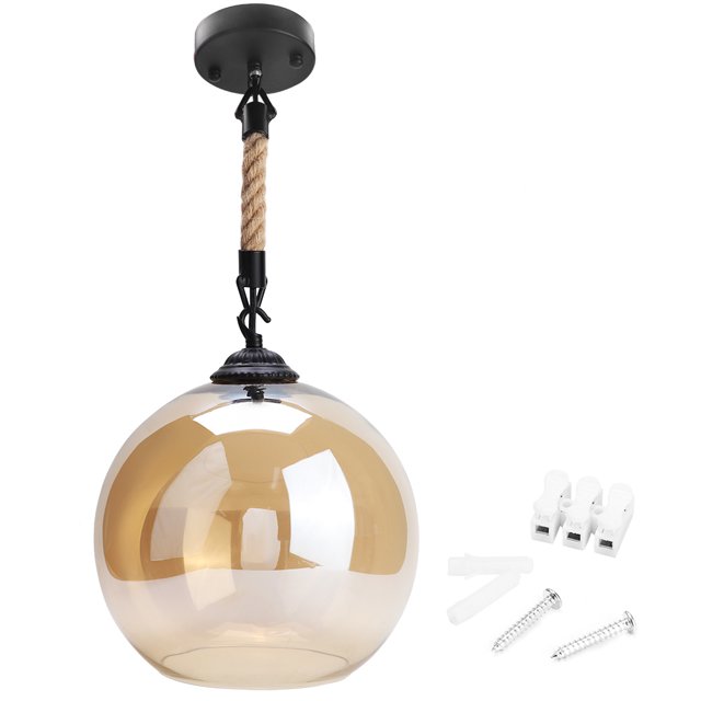 Lámpara de techo colgante con bola de cristal de estilo Industrial Retro, decoración para sala de estar y comedor, E27