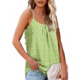 thumbnail image 3 of Chalecos para Mujer Cuello Redondo Punto Suizo Camiseta Sin Mangas De Verano Camiseta Sin Mangas Ajustable Verde S, 3 of 6