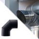 thumbnail image 1 of Conector de tubo de codo de estufa de 90 degree, resistente y negro, resistente al óxido, adaptador de tubo de humos Identificación 135 cm, 1 of 8