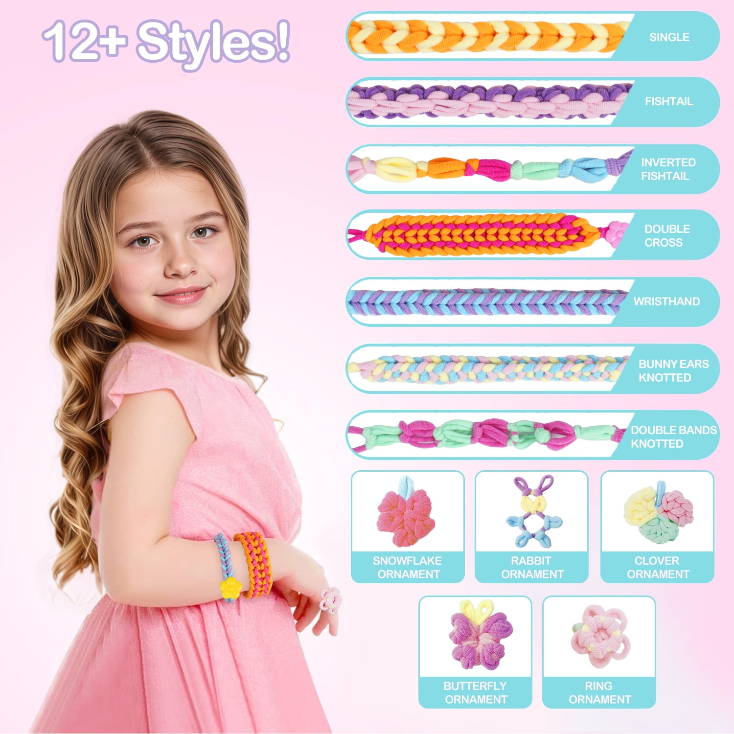 PayUSD Bracelet Making Kit Friendship Bracelet Kit Gifts for Girls 6-12 Birthday Ideal Gifts Ideas Bracelet DIY Kids Travel Activity Set, Purple