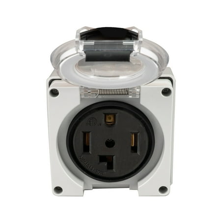 HIITlO 14-30R RV/EV Power Outlet Box. NEMA 14-30R Power OutletBox, 30Amps 125/250Volt Receptacle, Weatherproof Outdoor Electrical Power Box for Campers/Trailers - ETL Listed (14-30R)