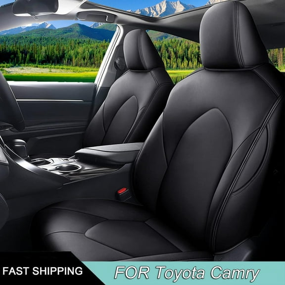IKABEVEM Car Seat Cover for Toyota Camry 2020 2021 2022 2023 2024 TRD - Full Set Black Seat Covers
