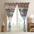 thumbnail image 3 of Camping Curtains & Drapes,Camper Themed Blackout Curtains Camper Decor,RV Travel Car Camping Window Curtains,Sketch Drawing Wood Vintage Window Treatments Blue Brown, 3 of 5
