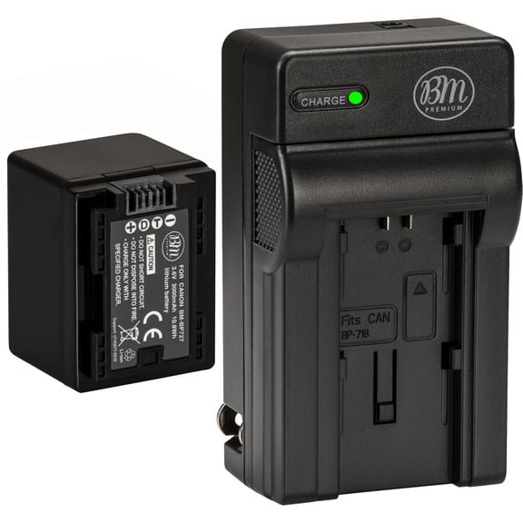 BM BP-727 Battery and Charger for Canon Vixia HFR40 HFR42 HFR400 HFR50 HFR52 HFR500 HFR60 HFR62 HFR600 HFR70 HFR72 HFR700 HFR80 HFR82 HFR800 Camcorder
