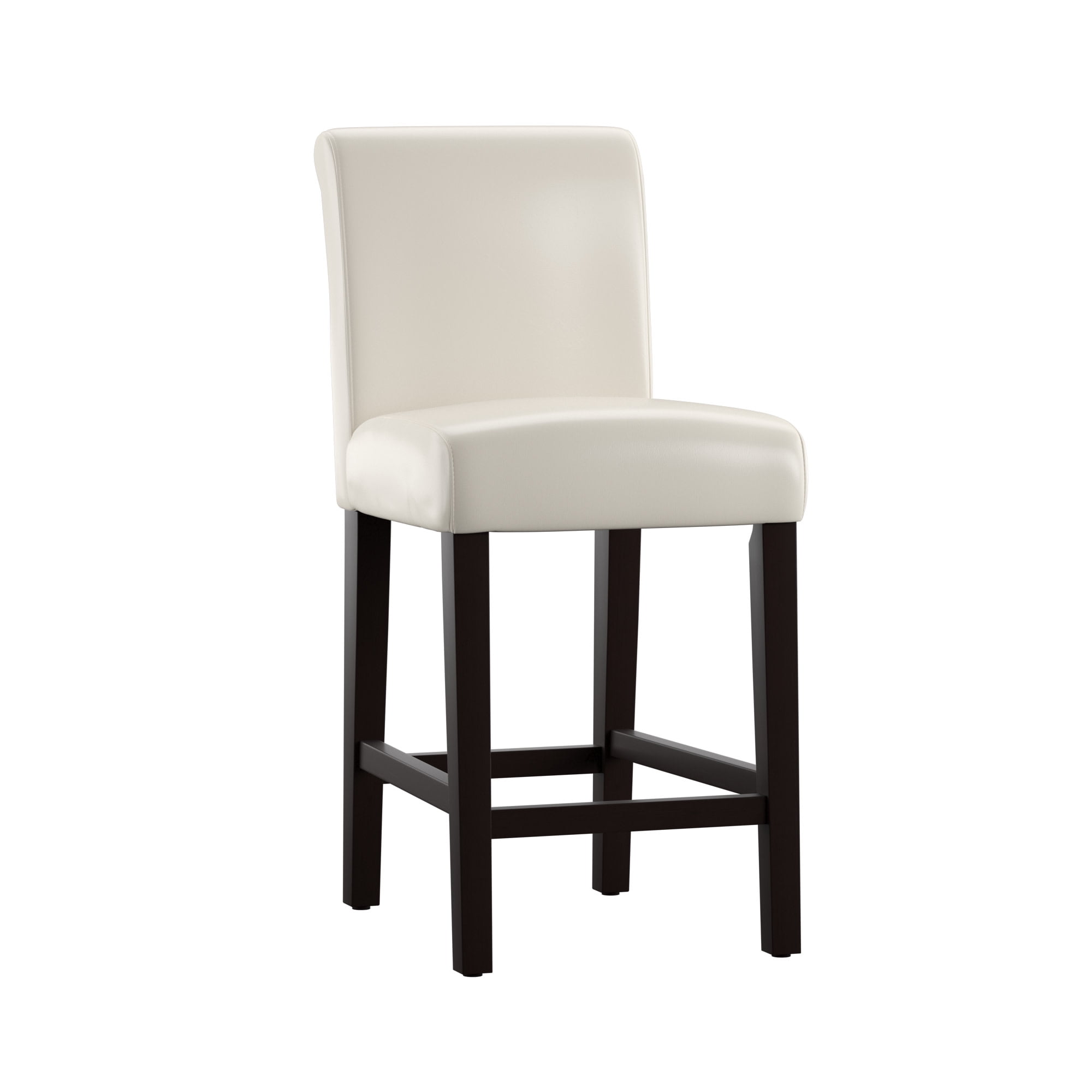 Weston Home Arica 24" Faux Leather Counter Height Stool, Set of 2, White