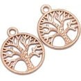 thumbnail image 3 of U8MO Tree of Life Charms Pendants Rose Gold Open Filigree Circle Findings 20mm 5pcs, 3 of 3