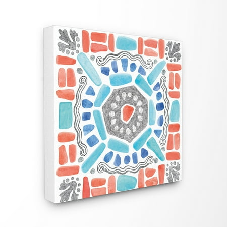 Mosaic Home Decor The Stupell Home Decor Collection Coastal Colors Mosaic Stretched Canvas Wall Art, 17 x 1.5 x 17 ()