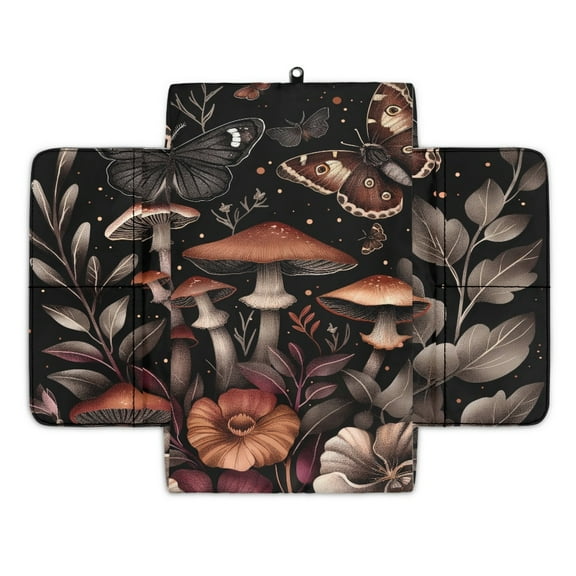 Renewold Mushroom Butterfly Leaf Car Center Console Cover Comfortable Non-slip Armrest Cushion with Side Storage Pocket Arm Rest Covering Protective Cover Car Interior Accessories