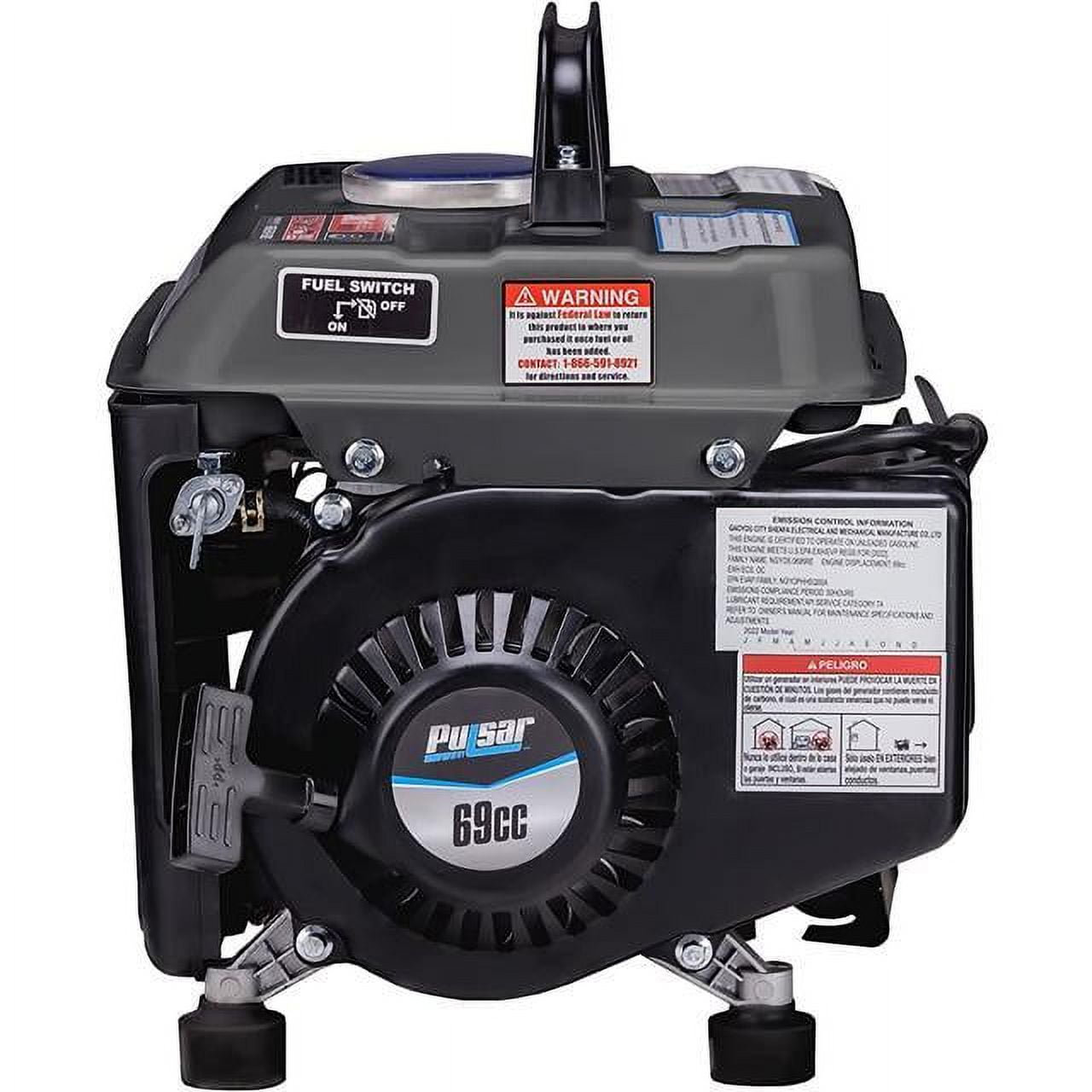 Pulsar G1200SG Portable Gas-Powered Generator with Carrying Handle, 1200W, Black/Gray