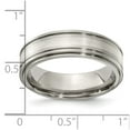 thumbnail image 6 of Edward Mirell Titanium Brushed&Polished w/Sterling Silver 7mm Band, 6 of 7