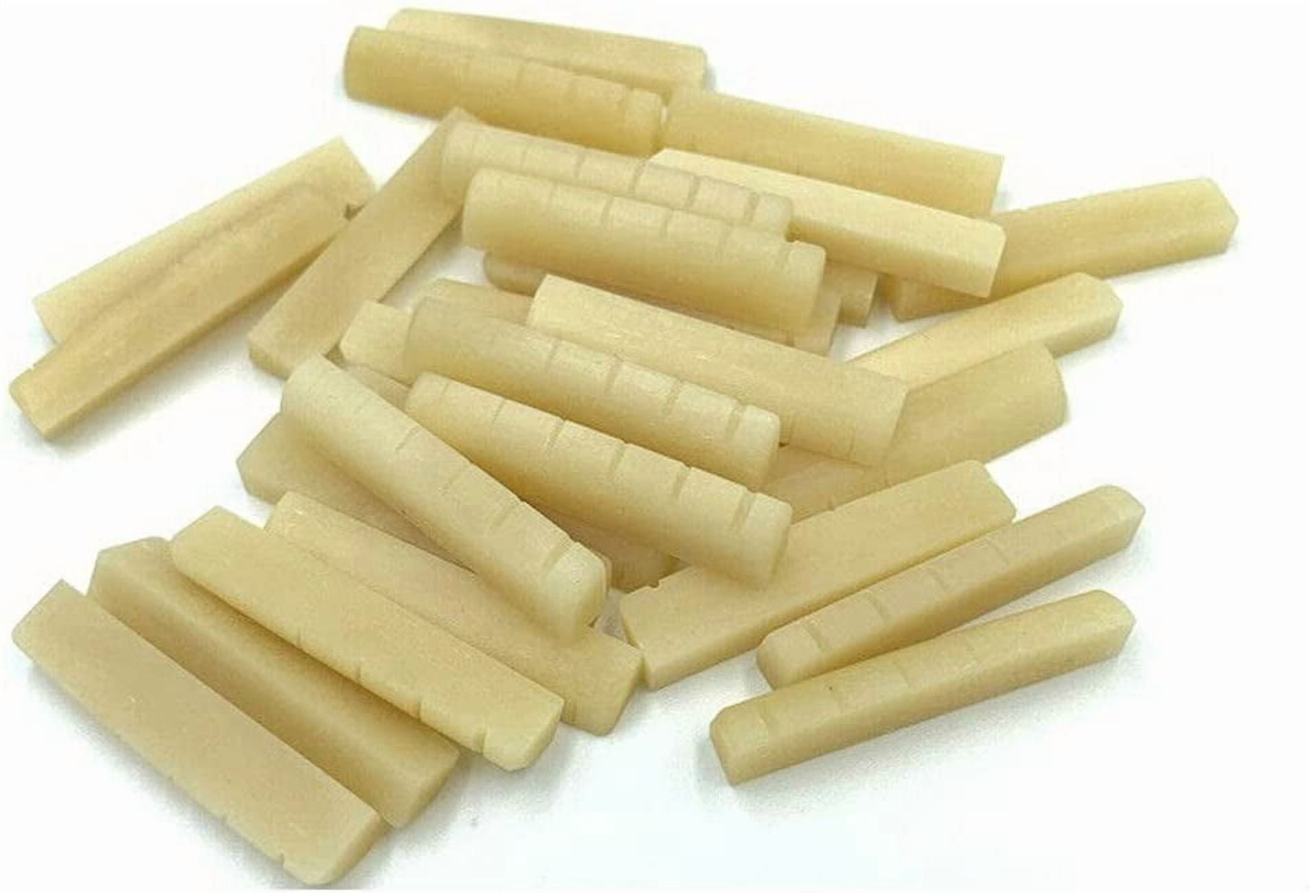 ABPETE 10-Pack Unbleached Bone Nut & Saddle Blanks,43x6x9mm for Guitar, Luthier DIY, Bridge & Guitar Repair Parts, Fits Acoustic & Electric