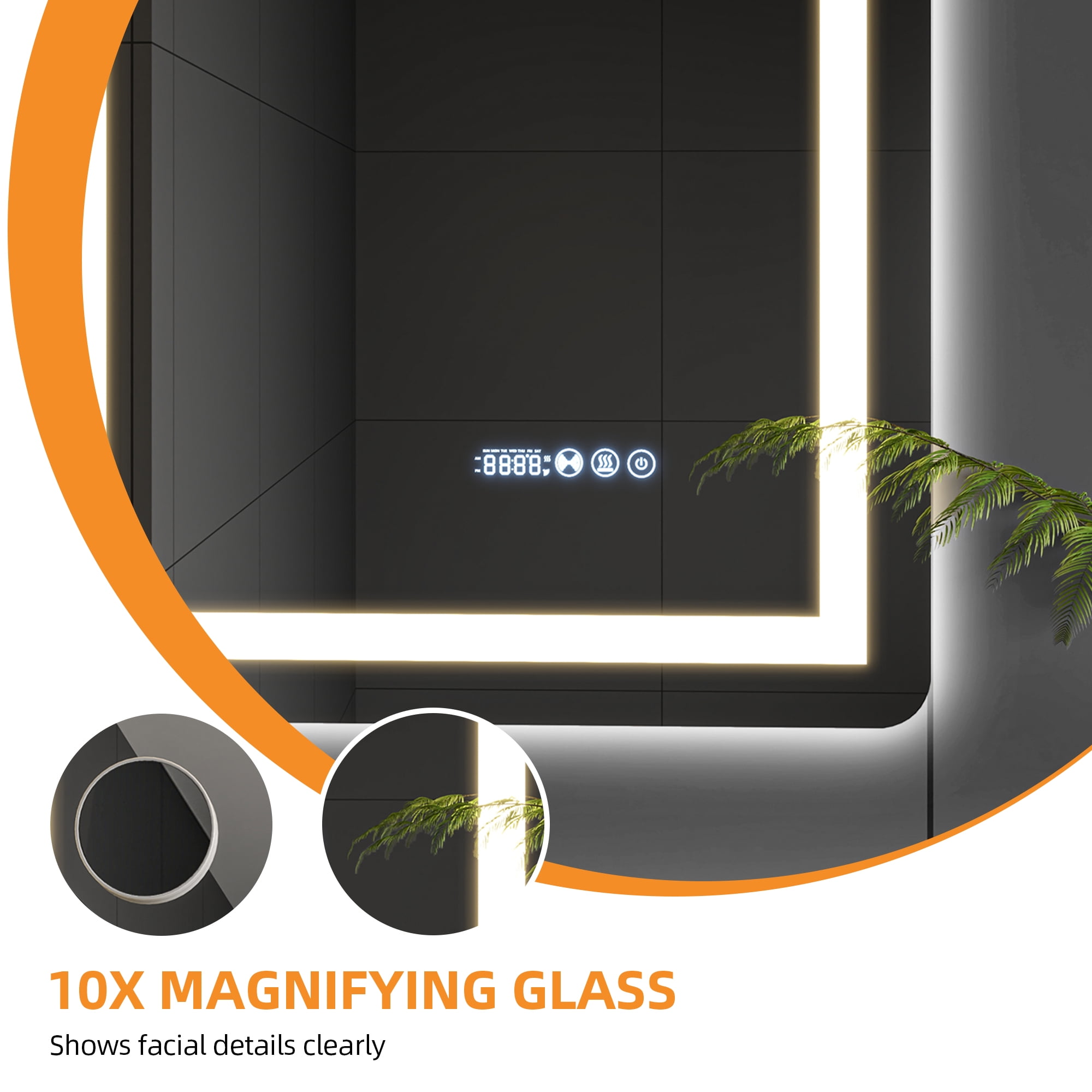 Uforic LED Bathroom Mirror with Front Light and Backlit,3 Colors Dimmable Adjustable LED Wall Mounted Mirror,Anti-Fog,24" x 32",Wall Mounted Mirror-Vertically Only