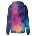 thumbnail image 5 of WTOBBY Women's Tie-Dye Graphic Hoodie, Oversized Casual Pullover, Long Sleeve Patchwork Print Sweatshirt with Vibrant Colors and Street Style Design,Blue L, 5 of 6