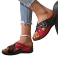 thumbnail image 2 of Willtoo 2026 Orthopedic Casual Sandals for Women Arch Support Summer Flat Sandals Wide Width Slip on Non Slip Beach Slippers Comfortable 2026 2026 Orthopedic Shoes, 2 of 6