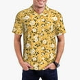 thumbnail image 3 of Balery Daisies Flowers Printed Men’s Short Sleeve Polo Shirt, Midweight Men's Shirt,Golf Polo shirts -4X-Large, 3 of 9