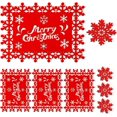 thumbnail image 1 of Placemats navideños de 8 piezas, juego de manteles de mesa y posavasos de bebida, conjunto de posavasos navideños de 8 piezas, conjunto de mesa de comedor lavable de $8 piezas Afortunado Sencillez, 1 of 5