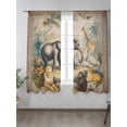 thumbnail image 2 of Sheer Curtains 63 Inch Length 2 Panels Set for Bedroom, Coastal Animals Semi Sheer Curtains for Windows, Vintage Ocean Natural Palm Tree Voile Window Treatments Rod Pocket Curtain, 2 of 7