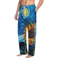 thumbnail image 6 of Salouo Starry Night Sunflower Field Print Pajama Pants for Men, Lounge Pants Elastic Waistband Casual Men's sleepwear Loungewear Sleep Pajama Pant -X-Large, 6 of 7
