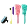thumbnail image 2 of 5Pcs Detangling Hair Brush Set Detangler Brush with Edge Brush Rat Tail Comb Cutting Comb Set, 2 of 8