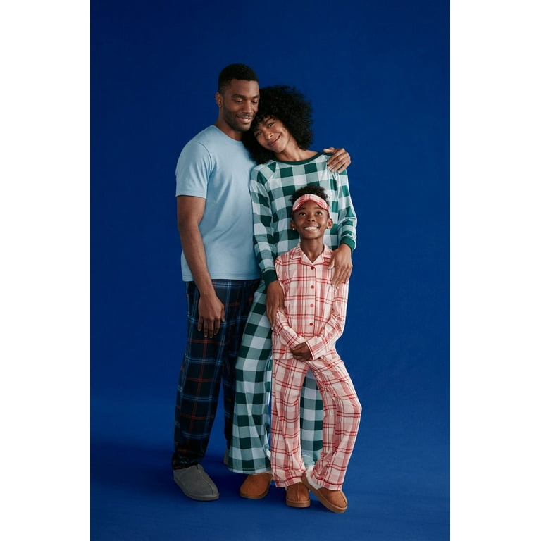 Holiday Time Girls Button Front Pajama Set with an Eye Mask 3 Piece Sizes 4 18 Plus Walmart