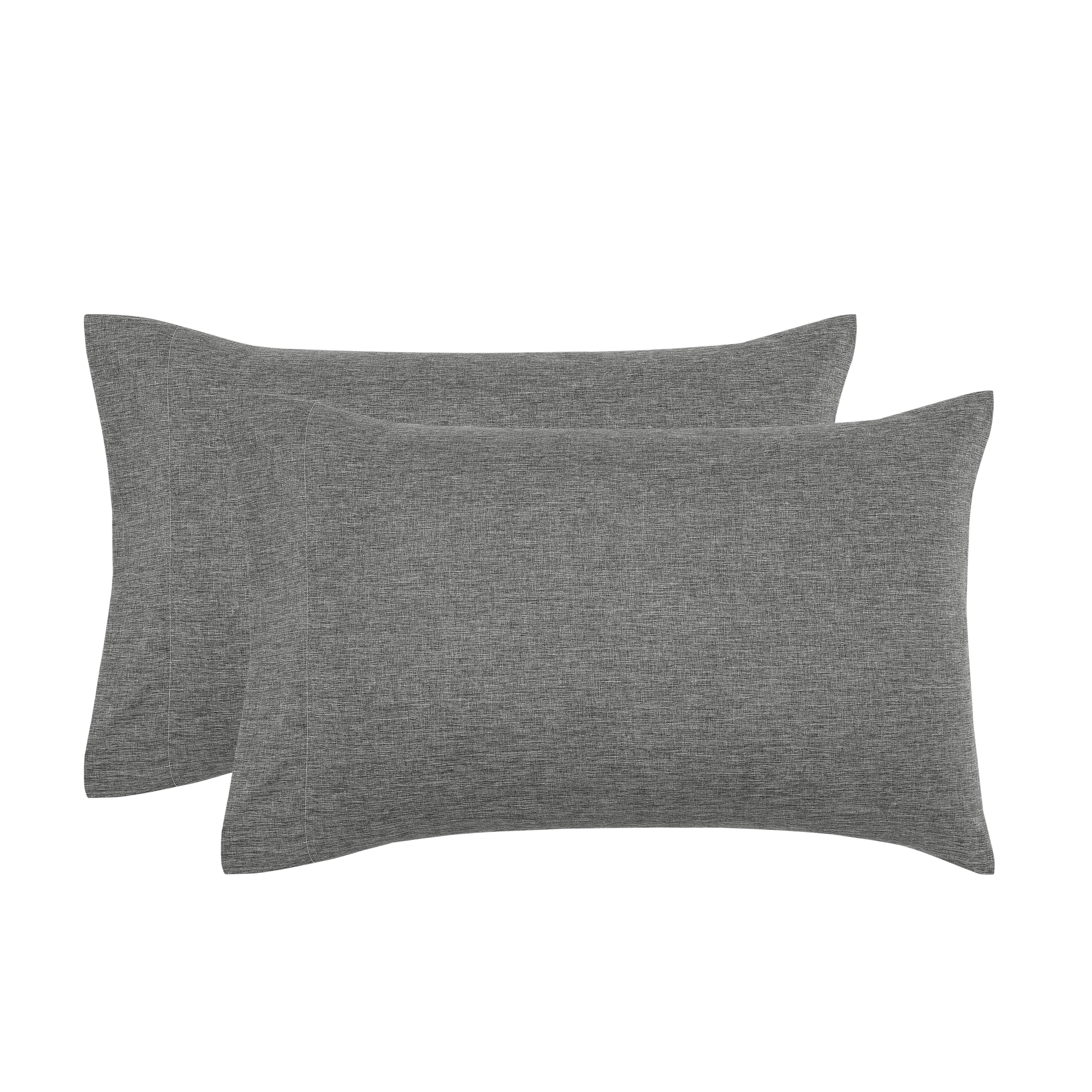Mainstays Super Soft Textured Microfiber Bed Sheet Set, Queen, Charcoal Grey, 4 Piece