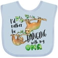 thumbnail image 3 of Inktastic Id Rather Be Hanging with my Oma- Cute Sloths Boys or Girls Baby Bib, 3 of 4