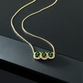 thumbnail image 4 of Gem Stone King 2.85 Ct Oval Emerald Envy Mystic Topaz 18K Yellow Gold Plated Silver Necklace, 4 of 4