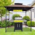 thumbnail image 5 of ​APEX GARDEN ​​Replacement Canopy Top for Model #L-GG001PST-F 8' x 5' Brown Double Tiered Canopy Grill BBQ Gazebo (Top Only), 5 of 5