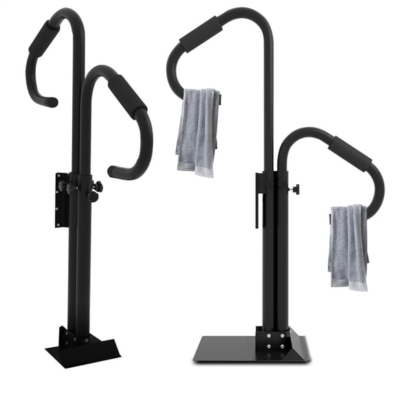 38"-58" Two-Way Hot Tub Handrails, Adjustable Height SPA Handrail w/360 Swivel Option & Slide Under Mount Base, Hot Tub Railing to Get in and Out, 600LB Capacity