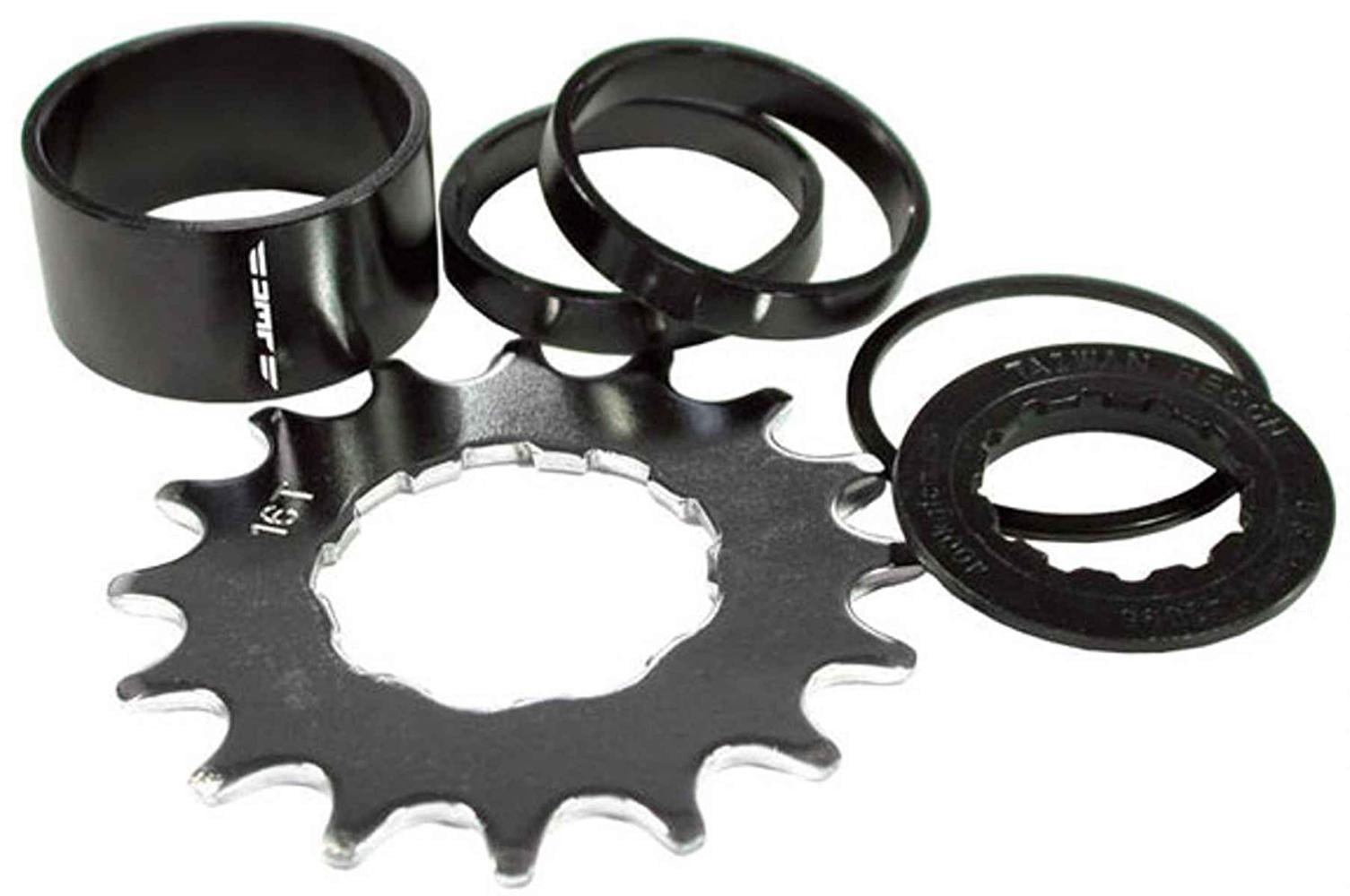 Single Speed Spacer Kit, Includes 16t Cog, Cassette Body Type Shimano
