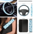 thumbnail image 3 of Jeiento Cow Print Car Front Seat Cover Set with Steering Wheel Cover Seat Belt Covers Trash Can Armrest Cover Rear View Mirror Cover Coasters Keychain Air Vent Pouch, 12 Pack, Blue Auto Accessory, 3 of 9