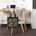 thumbnail image 2 of COMIO Portable Tote Bag Temu Canvas Bag Black Boho Pattern 14.1x15.7in, 2 of 6