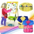 thumbnail image 3 of witspace Kids Painting Apron 2 Pack, Waterproof Toddler Art Smock, Artist Smock for Kids Age 2-8 with Long Sleeve and 3 Pockets for Kids Painting Cooking Baking Grill, 3 of 4