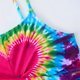 thumbnail image 5 of Traje de baño de 2 piezas para mujer, trajes de baño para mujer, traje de baño infantil estampado con abertura para niña para vacaciones en la playa, protección solar, conjunto de traje de baño para n, 5 of 7