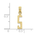 thumbnail image 2 of Auriga Fine Jewelry 10K Yellow Gold Number 5 Block Charm Pendant for Women (L -13.2 mm,W-4.2 mm), 2 of 7