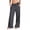 Dark Gray women wide leg pants with pockets a1, variant on Cagogo Women's Wide Leg Elastic Waist Pants with Pockets Casual Lounge Long Trousers Summer Beach Party Loungewear, Navy S