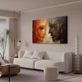 thumbnail image 3 of modern abstract artwork two facing figures Poster Decorative Painting Canvas Wall Art Living Room Posters Bedroom Painting,Frame-style,28×41inch (70×105cm), 3 of 8