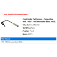 thumbnail image 2 of Front Brake Pad Sensor - Compatible with 1981 - 1985 Mercedes-Benz 380SL 1982 1983 1984, 2 of 2