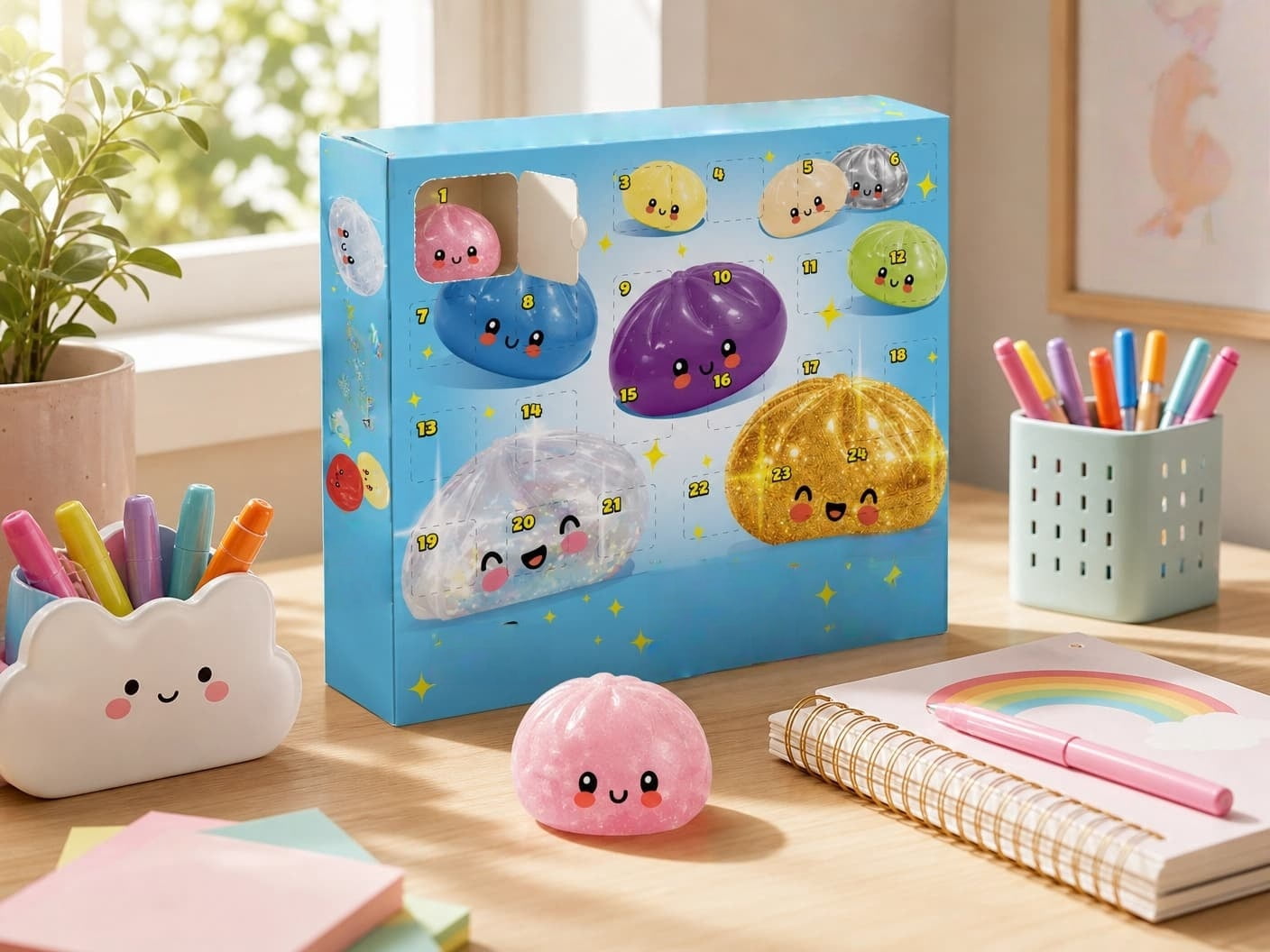 2026 Squishy Bun Bao Bun Mystery Advent Countdown Calendar (24 RANDOM Dumplings)
