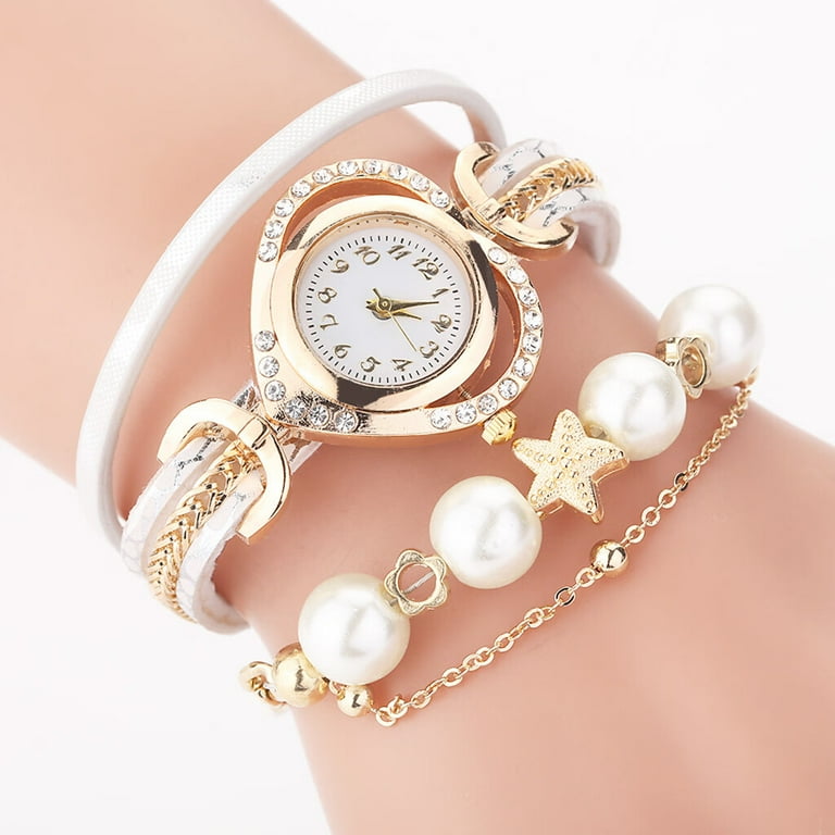 Pearl bracelet watch best sale