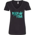 thumbnail image 3 of Inktastic Rock Star Ovarian Cancer Women's V-Neck T-Shirt, 3 of 5
