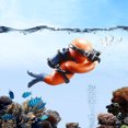 thumbnail image 1 of BEMS-1 Uds. Buzo graso azul, pez de muñeca de resina de buceo flotante creativo, 1 of 5