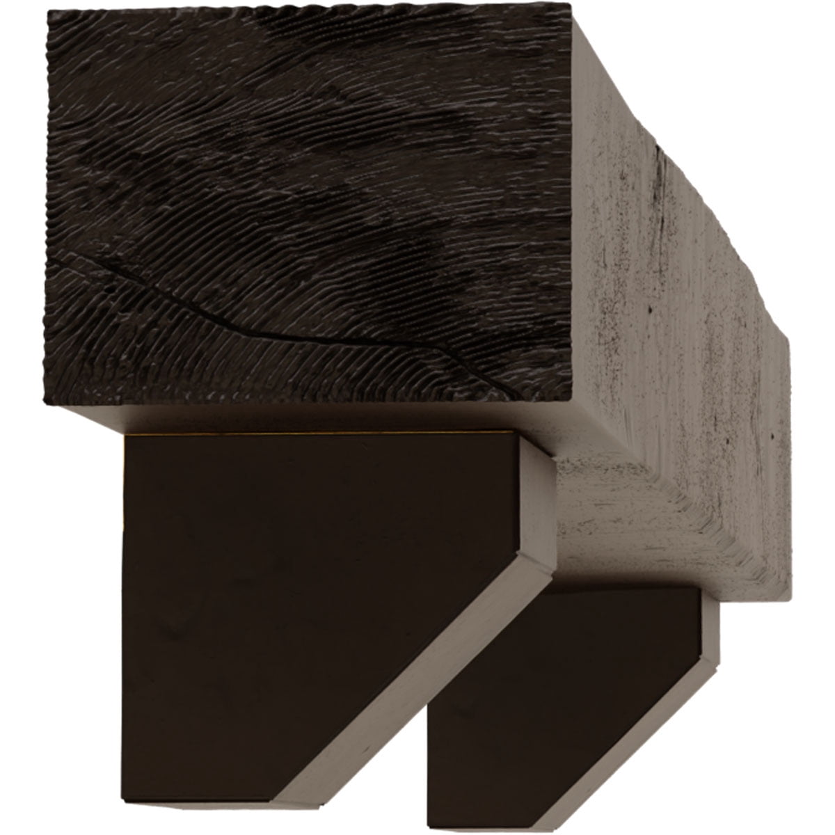 Ekena Millwork 4"H x 8"D x 60"W Knotty Pine Faux Wood Fireplace Mantel Kit with Ashford Corbels, Natural Mahogany