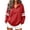 Red, variant on Hurxie Women's Varsity Striped Sweatshirt Oversized Lightweight Knit Pullover Drop Shoulder Crew Neck Long Sleeve Casual Sweatshirts